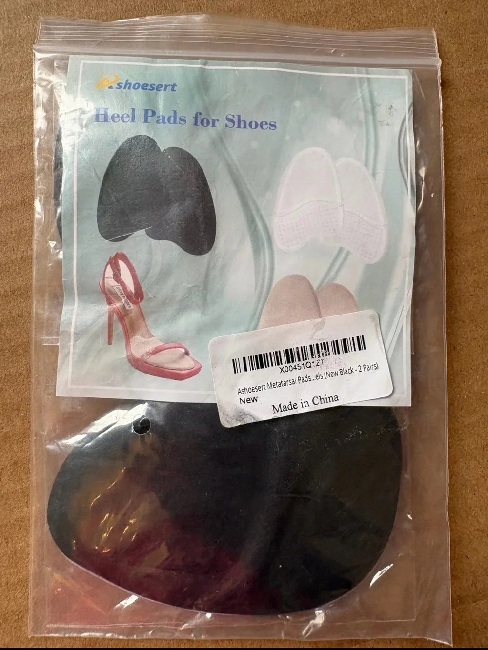 Heel Pads For Shoes - 2 Pairs - Black